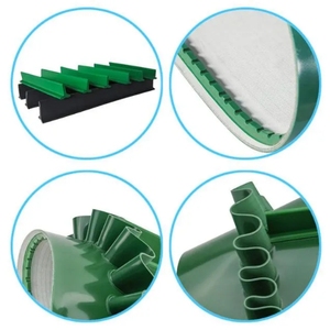 Sabuk PVC Hijau Anti Selip Tahan Aus Dinding Samping Berpaku Sabuk Konveyor PVC Bergelombang - Product Image 2