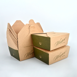 กล่องอาหารกลางวันกระดาษคราฟท์สีน้ำตาลแบบใช้แล้วทิ้งเป็นมิตรกับสิ่งแวดล้อมกล่องใส่อาหารเคลือบยูวีสำหรับใส่สลัดอาหารกระป๋อง - Product Image 1