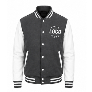 Blouson universitaire décontracté d'hiver sur mesure 2026 de qualité supérieure – Col montant tissé, fermeture boutonnée, 100 % haute qualité pour hommes - Product Image 1