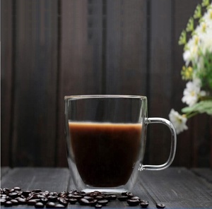 400 ML ODM/OEM alta borosilicato de vidrio de doble pared taza de café reutilizable de café tazas de vidrio - Product Image 3