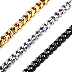Wholesale Steel Silver Stainless Steel Cuban Link Chain - Product Image 2