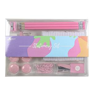 Ensemble <span class=keywords><strong>de</strong></span> fournitures <span class=keywords><strong>de</strong></span> bureau style macaron : carnet <span class=keywords><strong>de</strong></span> notes <span class=keywords><strong>de</strong></span> dessin animé + crayon + agrafes + agrafeuse (Best Seller) - Product Image 1