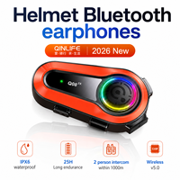 Intercom de casque de moto 5.0, communication bidirectionnelle 800M, basses profondes, appairage tiers, suppression du bruit CVC, IPX6
