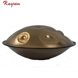 Handpan professionnel Raysen <span class=keywords><strong>9</strong></span> Notes <span class=keywords><strong>D</strong></span> <span class=keywords><strong>Kurd</strong></span> 432 Hz ou 440 Hz 53 cm, doré, avec sac HCT gratuit - Product Image 5
