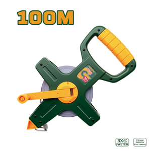 Offenes Stahlmaßband 100m mit Handkurbel, Auto-Lock, gut sichtbarem Gehäuse, für lange Vermessungen - Product Image 1