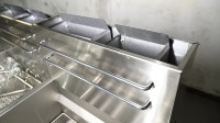 Friteuse à gaz professionnelle sur pied OUTE 35L en acier inoxydable, 5 brûleurs, 2 paniers, 35KW pour grands restaurants