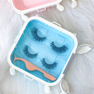 Lashbox di plastica dura personalizzato di lusso con vassoio a striscia Mini valigia 3D scatola di imballaggio con Logo ciglia sintetiche - Product Image 6