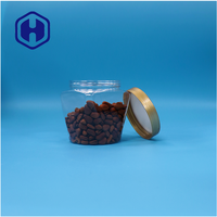 Pot à biscuits, bonbons, en-cas en plastique PET à large ouverture, transparent, étanche, sans BPA, avec couvercle pour sucre, chocolat, aliments en conserve