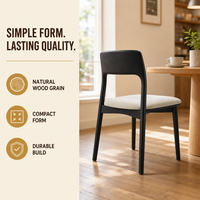 Chaise de salle à manger en bois clair avec dossier incurvé, assise rembourrée en velours, structure en bois de frêne, pour restaurant, hôtel, café