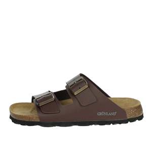 Grunland Pantoufles pour hommes CB3013-40 Sandales confortables en cuir marron - Product Image 1