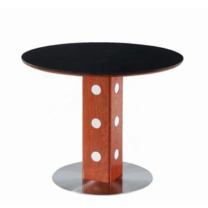 Table à manger rétro en bois massif et pierre frittée <span class=keywords><strong>Bauhaus</strong></span> de style nordique ancien pour ensembles de salle à manger - Product Image 1