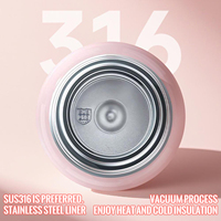 Bouteille d'eau pour enfants 500 ml en acier inoxydable 316, design mignon, avec couvercle à paille et poignée, anti-fuite, écologique, couleurs assorties, déverrouillage par empreinte digitale