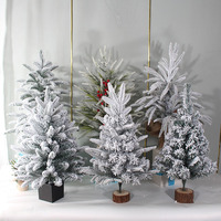 Mini sapin de Noël floqué blanc, arbre de Noël artificiel en PE, écologique, intérieur/extérieur, pour la décoration de la maison et du bureau