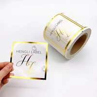 Autocollants personnalisés en vinyle PET transparent auto-adhésif, papier synthétique, étiquettes en feuille d'or pour emballage