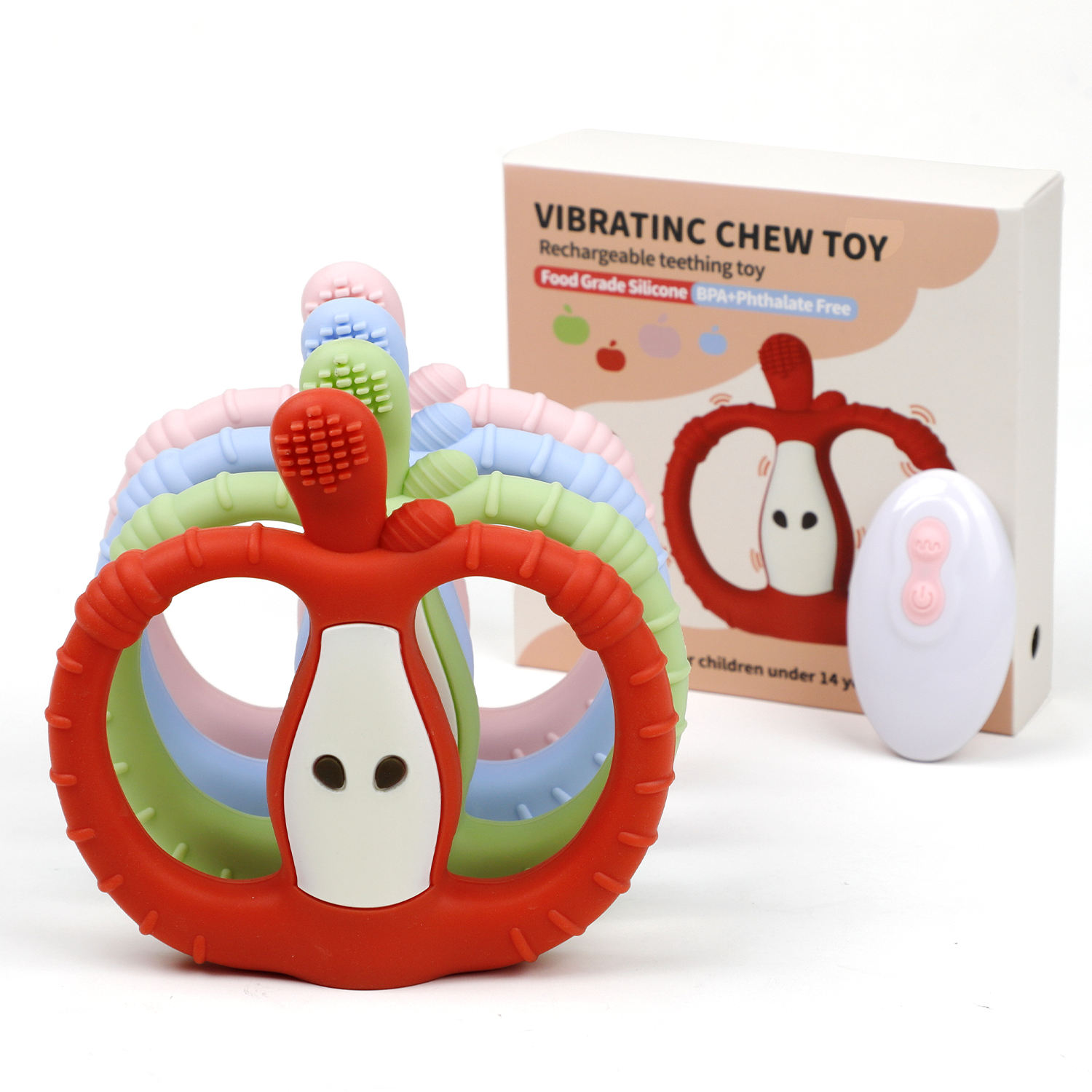 Vibrating Teething Toys Soft BPA-Free Silicone Baby Rattles