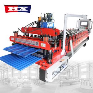 Hete Verkoop Sa Dubbele Lagen Geglazuurde Trapeziumvormige Gegolfde Aluminium Dakplaat Metalen Paneeltegel Maken Rolvormmachine - Product Image 2