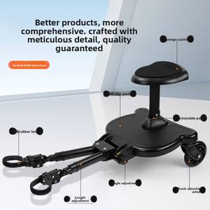 Opvouwbare kinderwagen met vierkleurige wielen, extra pedaal, sta-plank, <span class=keywords><strong>buggy</strong></span> van plastic, geschikt voor kinderen van 3 jaar. - Product Image 6