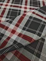Tissu imprimé numérique 100% polyester à carreaux noirs et rouges pour manteaux et vestes