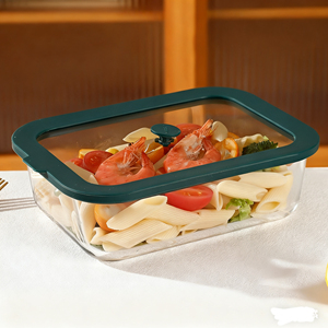 Recipiente Rectangular de Vidrio para Preparación de Comidas con Tapa de Vidrio - Caja de Almacenamiento Hermética para Cocina, Apta para Congelador (Compatible con Horno/Microondas) - Product Image 4