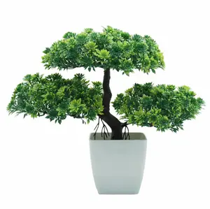 plantas de flores enfeites Suppliers-Plantas artificiais bonsai, árvore pequena, plantas, flores falsas em vaso, ornamentos para decoração caseira