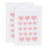 Vente directe d'usine, lot de 18 patchs hydrocolloïdes anti-acné en forme de cœur rose, imperméables et résistants à la transpiration, créatifs et mignons.