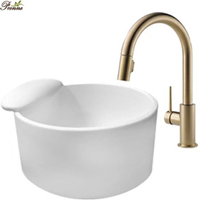 Poltrona Pedicure di Lusso Stile Trono Queen con Vasca Spa in Ceramica per Piedi e Scarico - Product Image 3