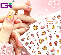 Lot d'autocollants personnalisés en vinyle pour ongles, motifs de dessins animés mignons, autocollants logo personnalisés, feuilles miniatures imperméables pour nail art, autocollants créatifs découpés à la forme.