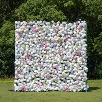 Mur de fleurs artificielles rectangulaires Yingxing 5D en soie, effet dégradé, toucher hydratant, décoration