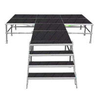Escalier de scène en aluminium réglable en hauteur (0,6-1 m), 4 marches, pliable et portable, prix usine