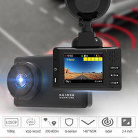 Détecteur de radar 2-en-1 pour voiture avec DVR et caméra embarquée 1080p, écran LCD, compatible USA/Europe/Asie, support magnétique, alerte vocale en anglais, fonctionnalités signature