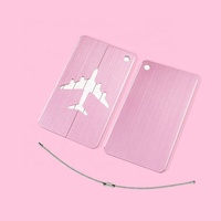 Plaque nominative en alliage d'aluminium pour bagages de croisière avec gravure laser, finition brossée pour sac à dos et valise - Option logo de voyage pour femme