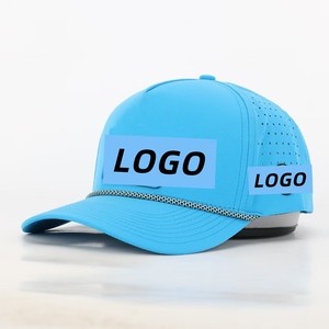 Gorra de béisbol deportiva de 5 paneles estilo urbano para hombre, impermeable, 100% poliéster, con cuerda, corte láser, tela Oxford, para correr - Product Image 3