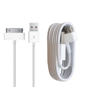 High quality USB A cable with inner braid shield 30 pin USB charging cable 1M Iphone 3GS 3G 4 4s data cable