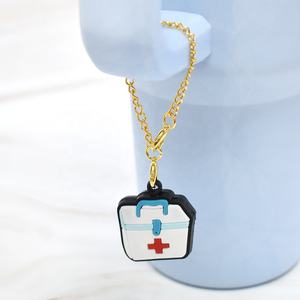 ชุดทางการแพทย์ชุดถ้วยแก้วจี้หลอดเครื่องประดับเสน่ห์กล่องยาพยาบาลเครื่องแบบพยาบาลแก้วเสน่ห์ - Product Image 5