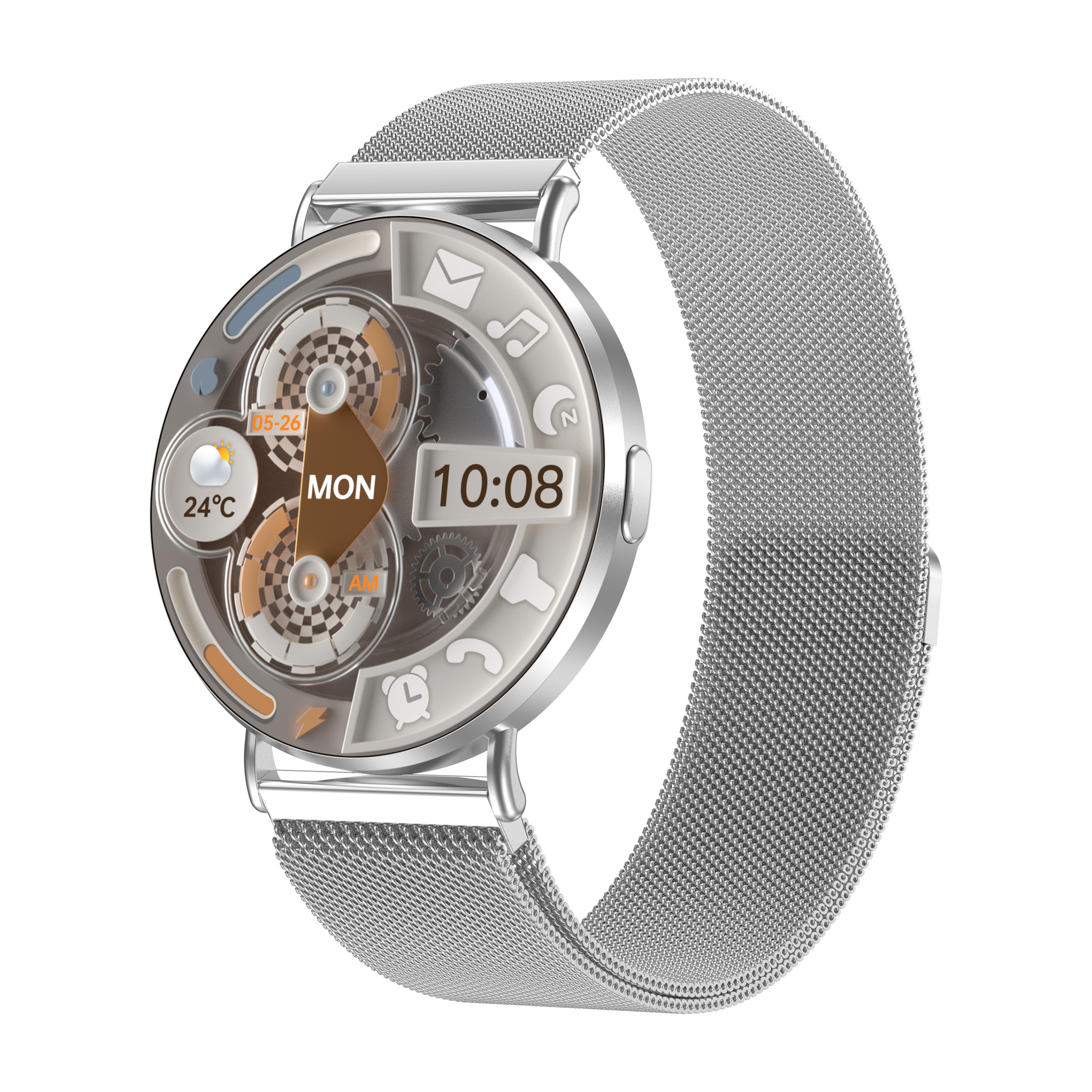 Correas de malla plateada