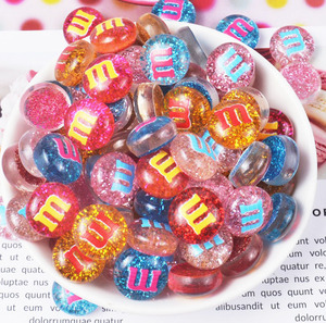 20Pcs Kawaii M Haricots Résine Bonbons Perles Nail Art Charms Décoration Artisanat Flatback DIY Embellissements pour coque de téléphone Chaussures Déco - Product Image 2