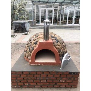 Italie four à Pizza au feu de bois 500 degrés Commercial extérieur argile céramique brûler four à bois Pizza dôme à vendre - Product Image 5