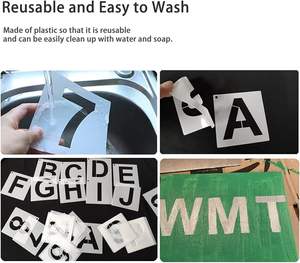 Pochoirs lettres et chiffres réutilisables en plastique de 2 pouces 36pcs DIY Alphabet Art Craft Templates Drawing Stencil for Kids - Product Image 5