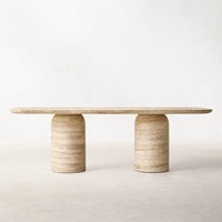 Französisch Retro abgerundete antike Holz Esstisch 6-Sitzer Walnuss Restaurant Esstisch und Stühle Set Küchenmöbel