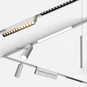 new design TUTA DALI RGB Dimming white and Black 1m 1.5m 2m 48V 4 wires linear ceiling track rail magnetic lighting system