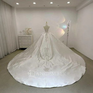 ชุดเจ้าสาวทรงเอไลน์ประดับด้วยลูกปัดหลากสีและลายดอกไม้สามมิติ รุ่น Lsjj03 - Product Image 3