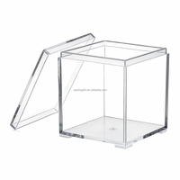 Boîte en acrylique transparente carrée personnalisée pour biscuits, chocolat, gelée, sucre, emballage, mariage, bonbons, nourriture, boîte de présentation en acrylique