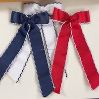 OKAY 4 pouces blanc bleu rouge longue queue Moonstitch cheveux arcs pinces à cheveux barrettes avec alligator pour fille adolescents enfants bambin