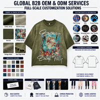 T-shirt Homme Oversize Cropped Boxy à Ourlet Brut, Impression DTG, Motif Graphique, Délavé à l'Acide, Grammage Lourd, Fabrication OEM Personnalisée, Marque Privée