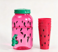 Carafe à eau froide en plastique PET de qualité alimentaire, écologique, compatible lave-vaisselle, sans BPA, 3,8 L, pot à jus, baril à bière, distributeur de boissons