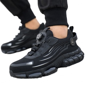 Bottes de travail industrielles pour hommes, respirantes, anti-écrasement, à embout d'acier, vente en gros directe d'usine, baskets de sécurité automatiques - Product Image 1