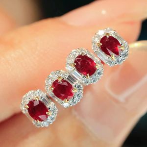 Pendientes Xinfly Classic Rock Sugar Version Huggie con Rubí y Diamante Rosa para Bodas y Fiestas, Joyería Infantil Perfecta - Product Image 1