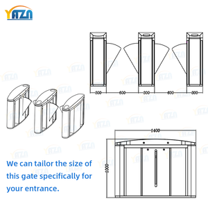 מחסום כנפיים הזזה אוטומטי רחב 900 מ\"מ, זרימה יעילה בנתיב אחד, גישה מהירה תוך 0.2 שניות, מערכת בטיחות לתחנת תחבורה ואצטדיון ספורט - Product Image 5
