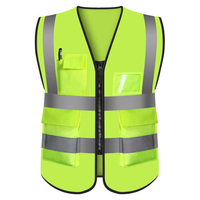Gilet di Sicurezza per Costruzioni con Logo, Alta Visibilità, Giacca da Lavoro LED per Ingegneri con Tasche e Cerniera, Gilet Riflettente