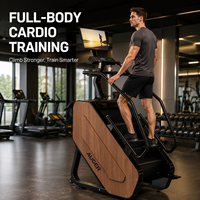 Machine à grimper les escaliers AUGER avec console LCD HD, finition en bois de noyer, équipement de cardio-training pour salle de sport